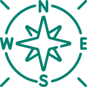 Icon für Karriereentwicklung: Ein Kompass, symbolisiert berufliche Orientierung.