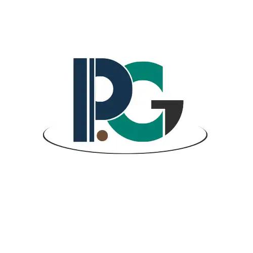 Performance.Consulting by Gaß Logo: blaues P, grünes C, graues G mit braunem Punkt und Kreis